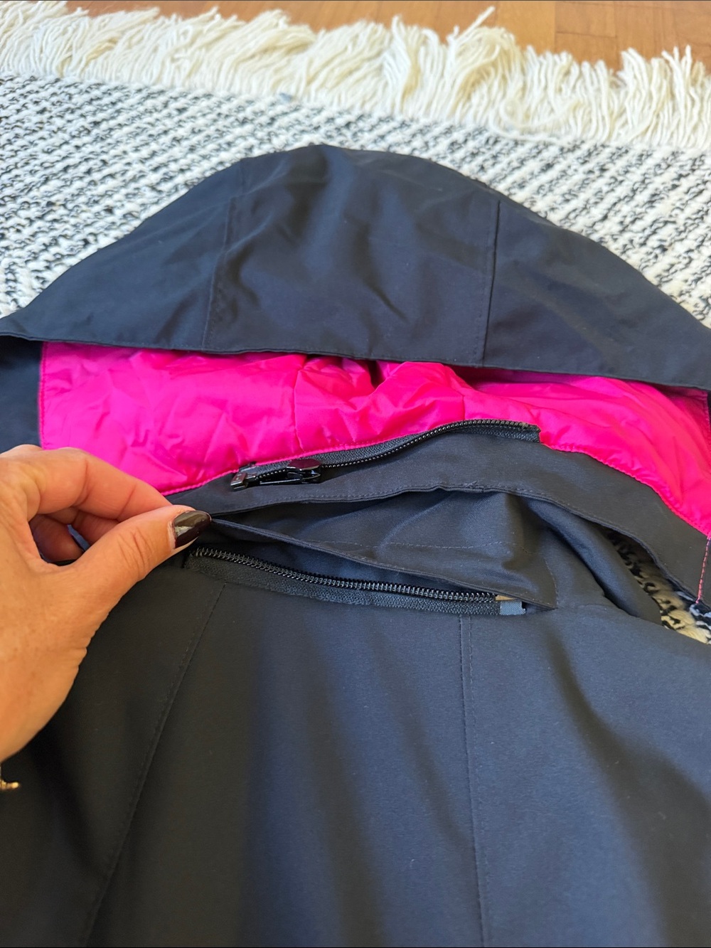 Spyder Black Ski Jacket with Pink Accents - Picture 8 of 9